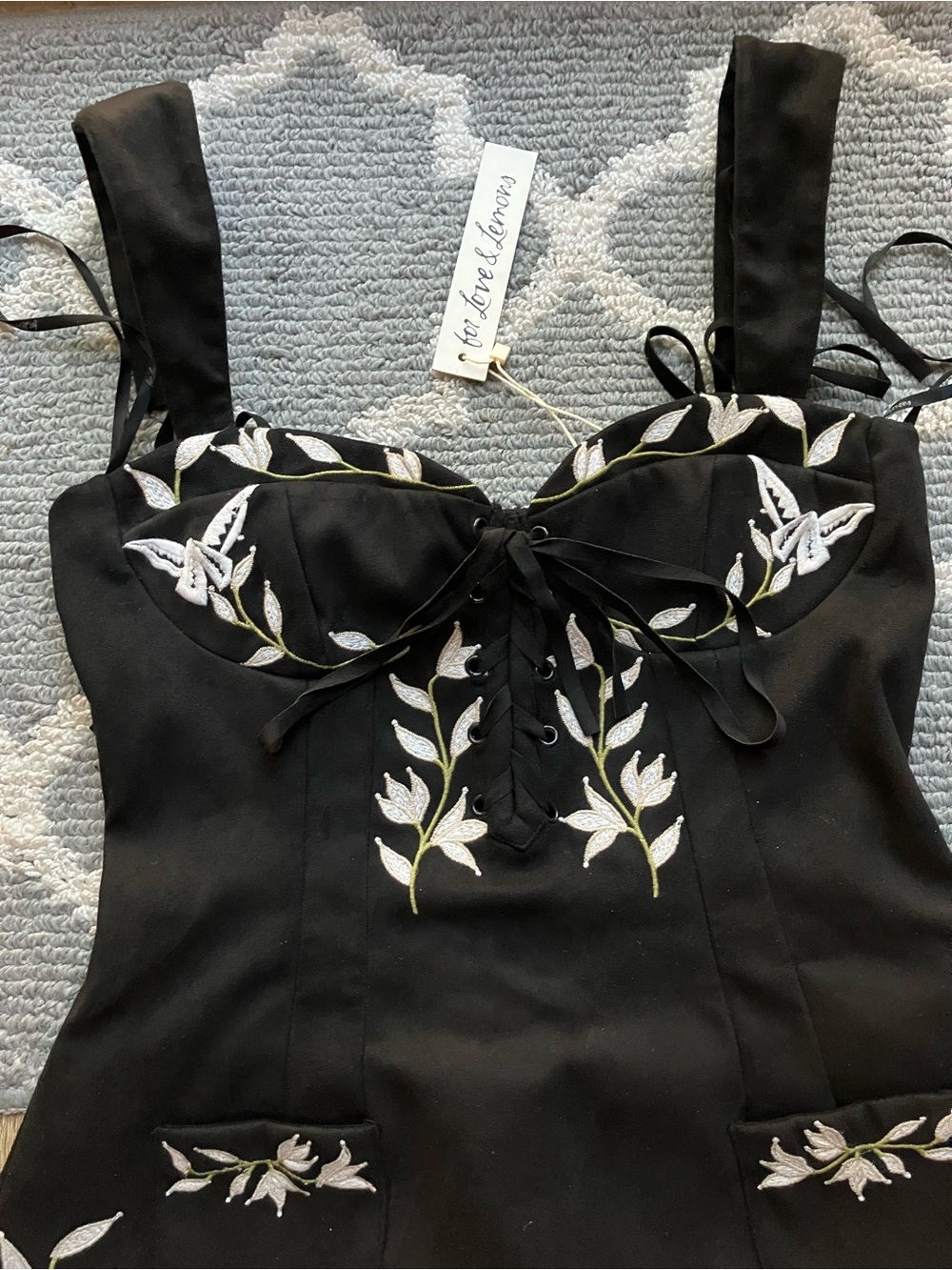 For Love & Lemons Weston Vegan Suede Romper size small NWT - Picture 8 of 12